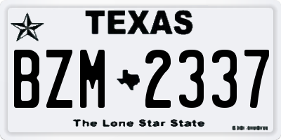 TX license plate BZM2337