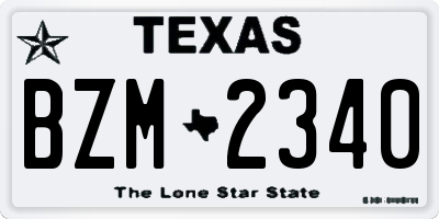 TX license plate BZM2340