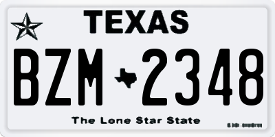 TX license plate BZM2348