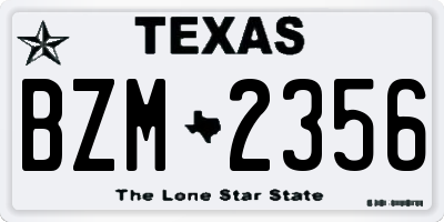 TX license plate BZM2356