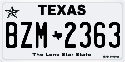TX license plate BZM2363