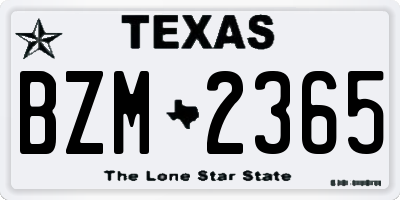TX license plate BZM2365