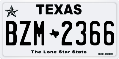 TX license plate BZM2366