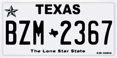 TX license plate BZM2367