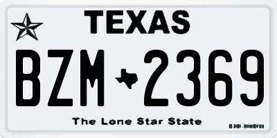 TX license plate BZM2369