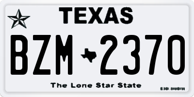 TX license plate BZM2370