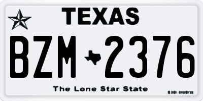 TX license plate BZM2376