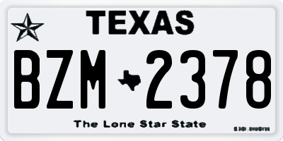 TX license plate BZM2378
