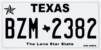 TX license plate BZM2382