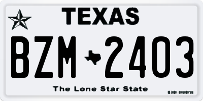 TX license plate BZM2403