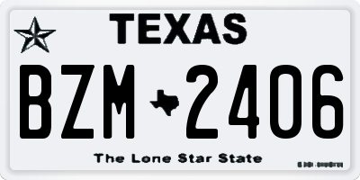 TX license plate BZM2406