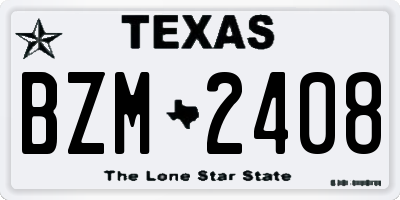 TX license plate BZM2408