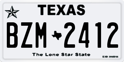TX license plate BZM2412