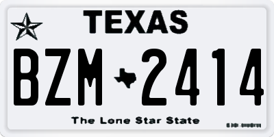 TX license plate BZM2414