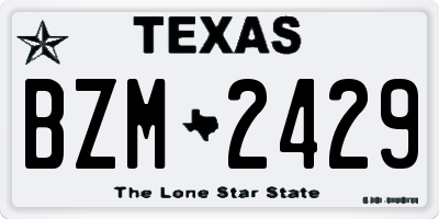 TX license plate BZM2429