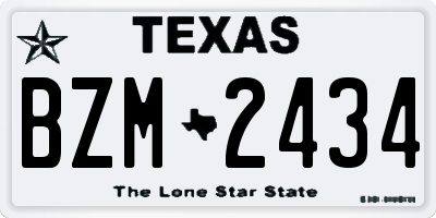 TX license plate BZM2434