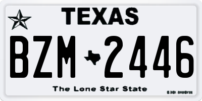 TX license plate BZM2446