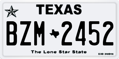 TX license plate BZM2452