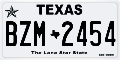 TX license plate BZM2454