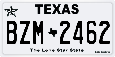TX license plate BZM2462