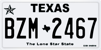 TX license plate BZM2467