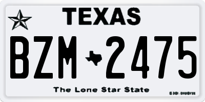 TX license plate BZM2475