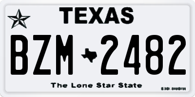 TX license plate BZM2482