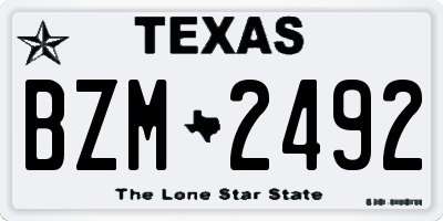 TX license plate BZM2492