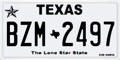 TX license plate BZM2497