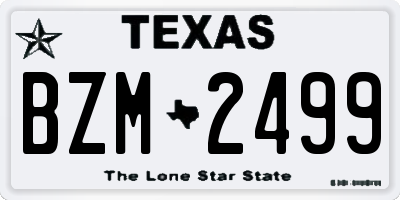 TX license plate BZM2499