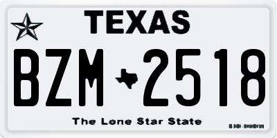 TX license plate BZM2518