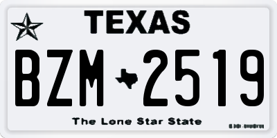 TX license plate BZM2519