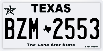 TX license plate BZM2553