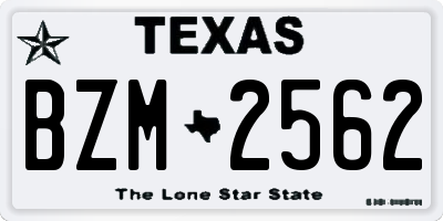 TX license plate BZM2562
