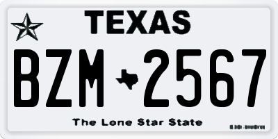 TX license plate BZM2567
