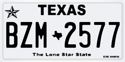 TX license plate BZM2577