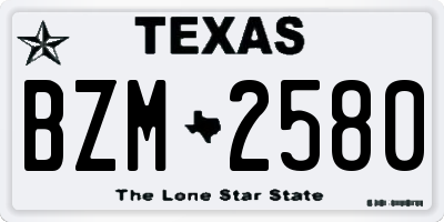 TX license plate BZM2580