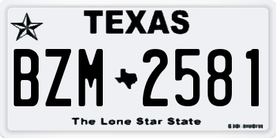 TX license plate BZM2581