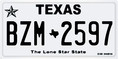 TX license plate BZM2597