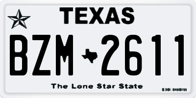 TX license plate BZM2611