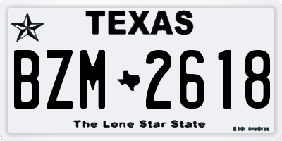 TX license plate BZM2618
