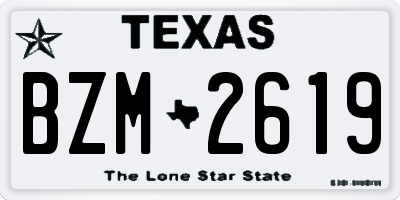 TX license plate BZM2619
