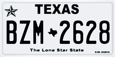 TX license plate BZM2628