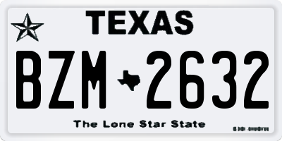TX license plate BZM2632