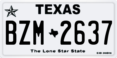 TX license plate BZM2637