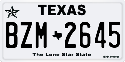TX license plate BZM2645