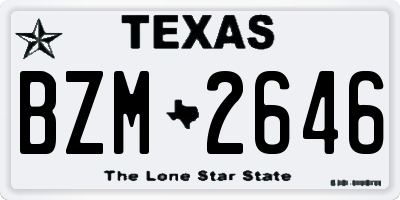 TX license plate BZM2646