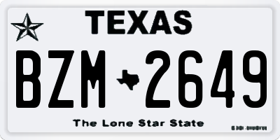 TX license plate BZM2649