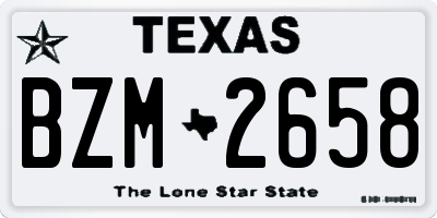 TX license plate BZM2658