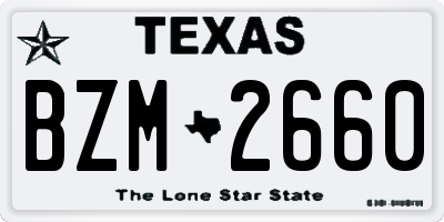 TX license plate BZM2660